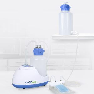 ELISA microplate washer with vacuum pump and waste bottles